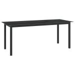 Masă de grădină, negru, 190x90x74 cm, aluminiu și sticlă GartenMobel Dekor