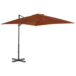 Umbrelă suspendată cu stâlp aluminiu, cărămiziu, 250x250 cm GartenMobel Dekor