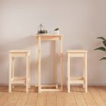 Set mobilier de bar, 3 piese, lemn masiv de pin GartenMobel Dekor