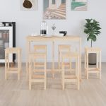Set mobilier de bar, 7 piese, lemn masiv de pin GartenMobel Dekor