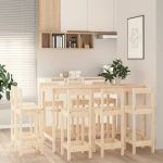 Set mobilier de bar, 9 piese, lemn masiv de pin GartenMobel Dekor