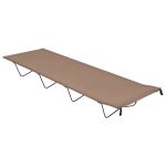 Pat de camping, gri taupe, 180x60x19 cm, țesătură oxford & oțel GartenMobel Dekor