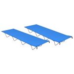 Paturi camping 2 buc. albastru 180x60x19cm țesătură oxford&oțel GartenMobel Dekor