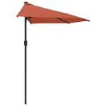 Umbrelă balcon tijă aluminiu cărămiziu 270x144x222cm semirotund GartenMobel Dekor