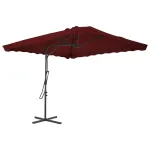 Umbrelă de exterior cu stâlp din oțel, bordo, 250x250x230 cm GartenMobel Dekor