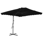 Umbrelă de exterior cu stâlp din oțel, negru, 250x250x230 cm GartenMobel Dekor