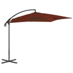 Umbrelă suspendată cu stâlp din oțel, teracota, 250 x 250 cm GartenMobel Dekor