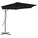Umbrelă de exterior cu stâlp din oțel, negru, 300x230 cm GartenMobel Dekor
