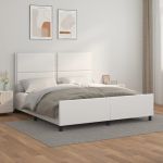 Cadru de pat cu tăblie, alb, 180x200 cm, piele ecologică GartenMobel Dekor