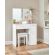 VASAGLE Masuta de toaleta cu oglinda, dulap si sertar pentru cosmetice, 80x40x132cm, alb Household NewTrend