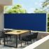 Copertină laterală retractabilă terasă, albastru, 100x300 cm GartenMobel Dekor