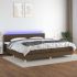 Pat cu arcuri, saltea și LED, gri taupe, 200x200 cm, textil GartenMobel Dekor