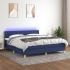 Pat cu arcuri, saltea și LED, gri deschis, 160x200 cm, textil  GartenMobel Dekor