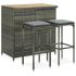 Set mobilier de bar, 3 piese, negru, poliratan GartenMobel Dekor