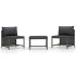 Set mobilier de grădină cu perne, 3 piese, negru, poliratan GartenMobel Dekor