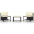 Set mobilier de grădină cu perne, 3 piese, negru, poliratan GartenMobel Dekor