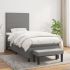 Pat box spring cu saltea, gri închis, 200x200 cm, textil GartenMobel Dekor