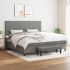 Pat box spring cu saltea, gri închis, 200x200 cm, textil GartenMobel Dekor
