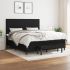 Pat box spring cu saltea, gri închis, 180x200 cm, textil GartenMobel Dekor