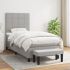 Pat continental cu saltea, gri deschis, 160x200 cm, textil GartenMobel Dekor