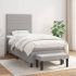 Pat box spring cu saltea, gri deschis, 200x200 cm, textil GartenMobel Dekor