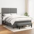 Pat box spring cu saltea, gri închis, 200x200 cm, textil GartenMobel Dekor
