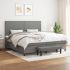 Pat box spring cu saltea, gri deschis, 200x200 cm, textil GartenMobel Dekor