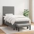 Pat box spring cu saltea, gri închis, 200x200 cm, textil GartenMobel Dekor