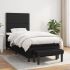 Pat box spring cu saltea, negru, 200x200 cm, textil GartenMobel Dekor