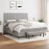 Pat continental cu saltea, gri deschis, 160x200 cm, textil GartenMobel Dekor