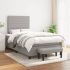 Pat box spring cu saltea, gri deschis, 200x200 cm, textil GartenMobel Dekor