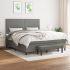 Pat box spring cu saltea, gri deschis, 200x200 cm, textil GartenMobel Dekor