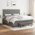 Pat continental cu saltea, gri deschis, 160x200 cm, textil GartenMobel Dekor