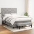 Pat box spring cu saltea, maro închis, 160x200 cm, textil GartenMobel Dekor