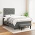 Pat box spring cu saltea, gri închis, 90x200 cm, textil GartenMobel Dekor
