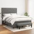 Pat box spring cu saltea, gri închis, 90x200 cm, textil GartenMobel Dekor