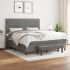 Pat box spring cu saltea, gri închis, 90x200 cm, textil GartenMobel Dekor