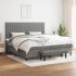 Pat box spring cu saltea, negru, 200x200 cm, textil GartenMobel Dekor