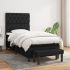 Pat box spring cu saltea, negru, 90x200 cm, textil GartenMobel Dekor