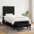 Pat box spring cu saltea, negru, 90x200 cm, textil GartenMobel Dekor