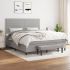 Pat box spring cu saltea, gri deschis, 200x200 cm, textil GartenMobel Dekor