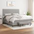Pat box spring cu saltea, gri deschis, 140x190 cm, textil GartenMobel Dekor
