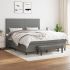 Pat box spring cu saltea, gri închis, 200x200 cm, textil GartenMobel Dekor