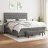Pat box spring cu saltea, gri închis, 90x200 cm, textil GartenMobel Dekor