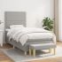 Pat box spring cu saltea, gri închis, 100x200 cm, textil GartenMobel Dekor