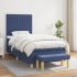 Pat continental cu saltea, albastru, 160x200cm, material textil GartenMobel Dekor