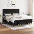 Pat box spring cu saltea, negru, 90x190 cm, textil GartenMobel Dekor