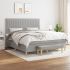 Pat box spring cu saltea, albastru, 180x200 cm, material textil GartenMobel Dekor