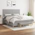 Pat continental cu saltea, gri deschis, 120x200 cm, textil GartenMobel Dekor