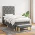 Pat box spring cu saltea, gri deschis, 100x200 cm, textil GartenMobel Dekor